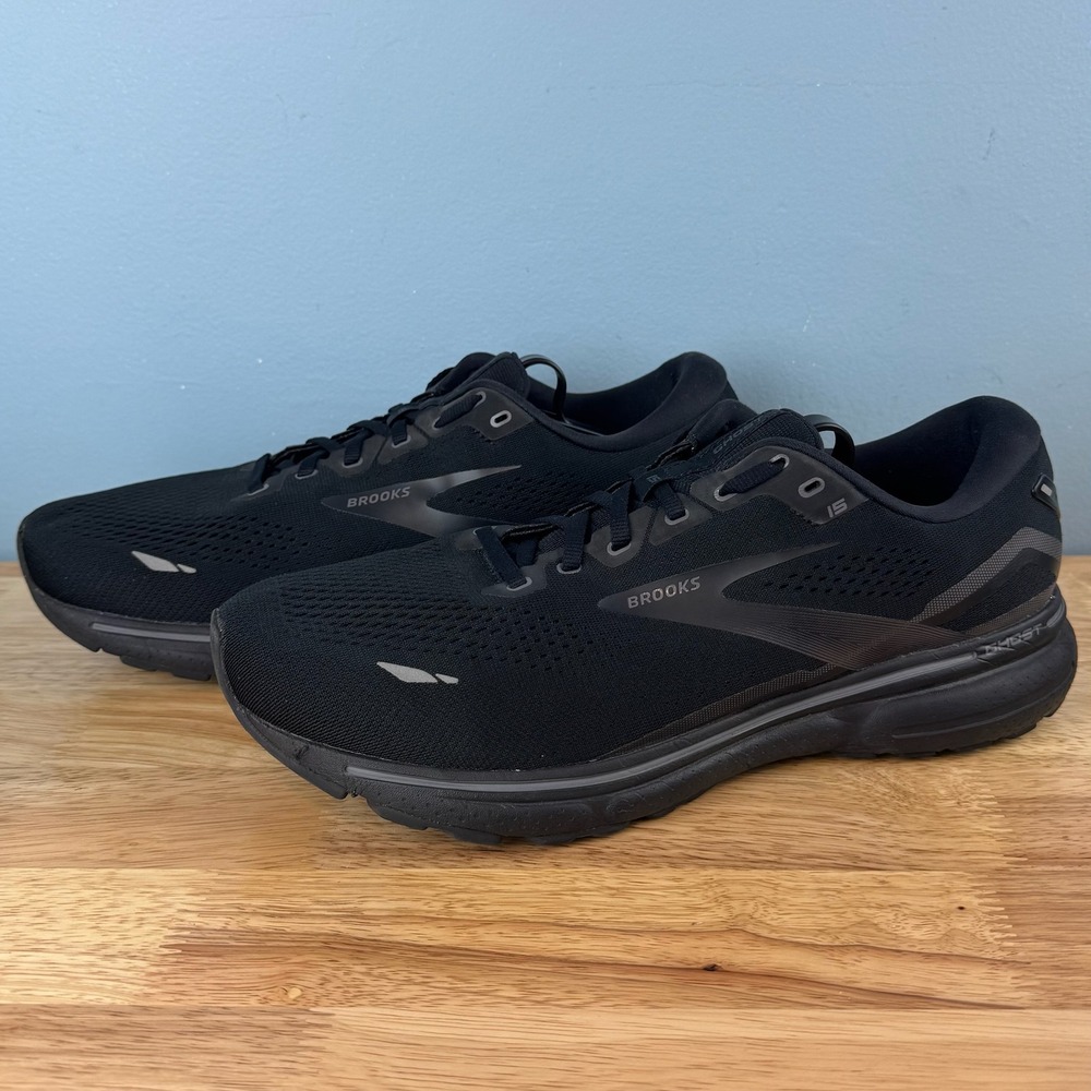 Brooks Ghost 15 Mens 12 Black Extra Wide 4E Athletic Running Shoes Sneakers - Picture 2 of 7